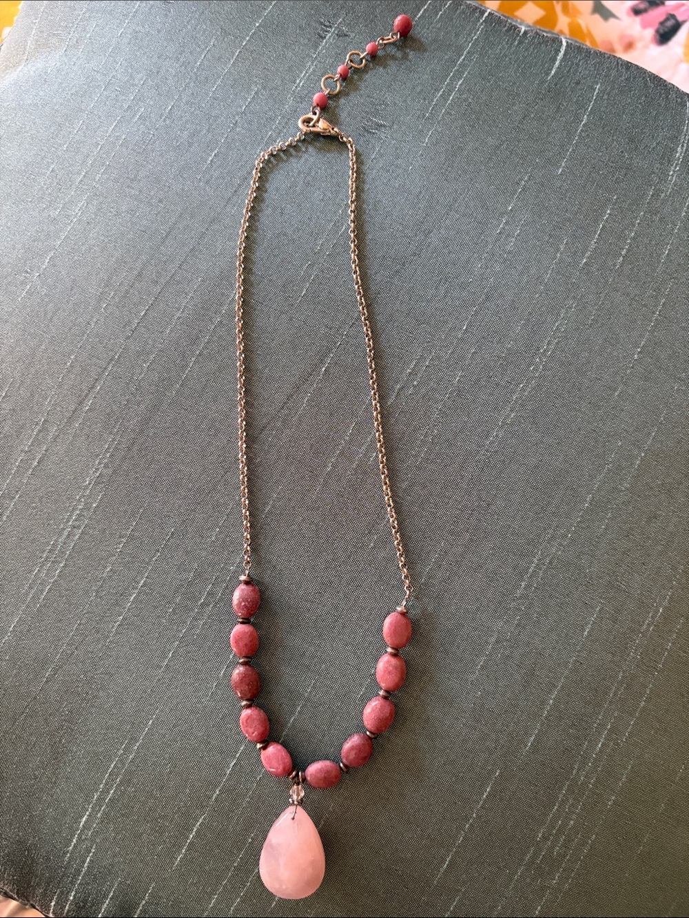 Women’s Pink Beaded Teardrop Necklace